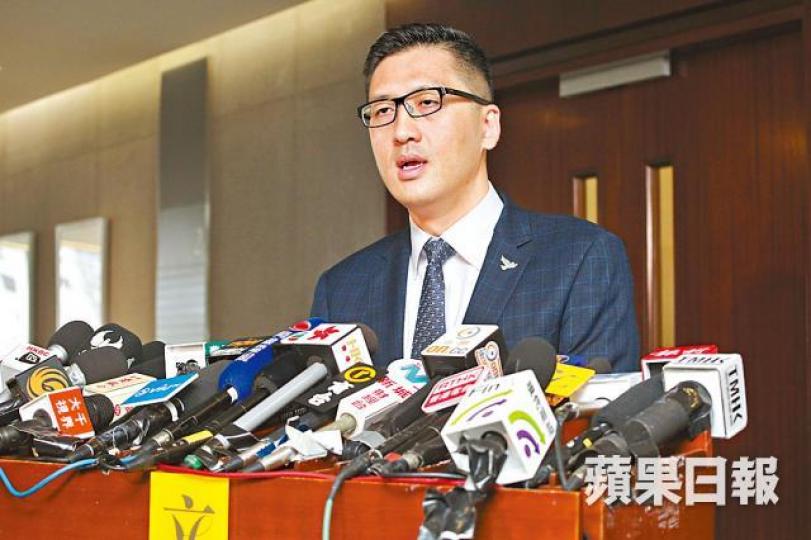 林卓廷呼籲執法機構加強監察,防止香港被利用為國際洗黑錢中心。李潤芳攝 林卓廷呼籲執法機構加強監察,防止香港被利用為國際洗黑錢中心。李潤芳攝