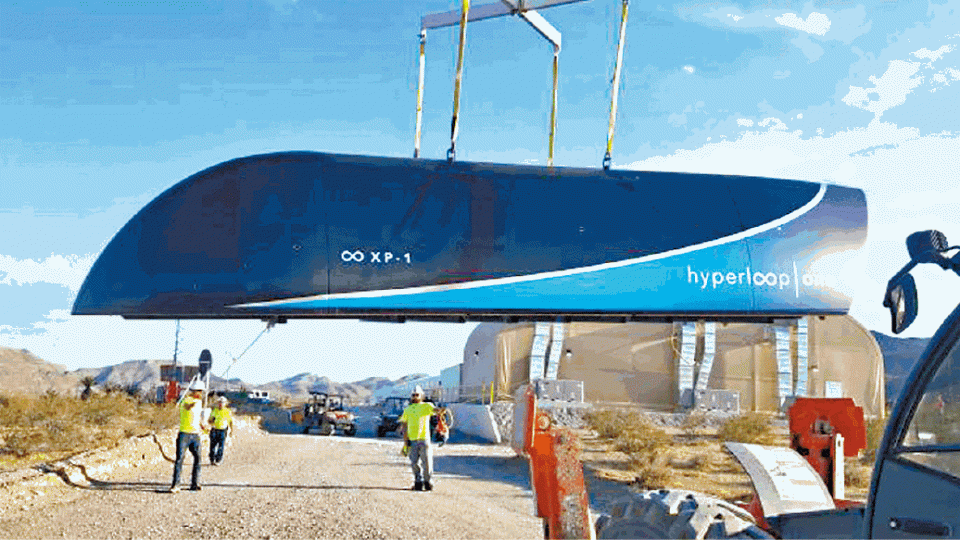 超迴路列車在美國已製列車原型。 超迴路列車在美國已製列車原型。