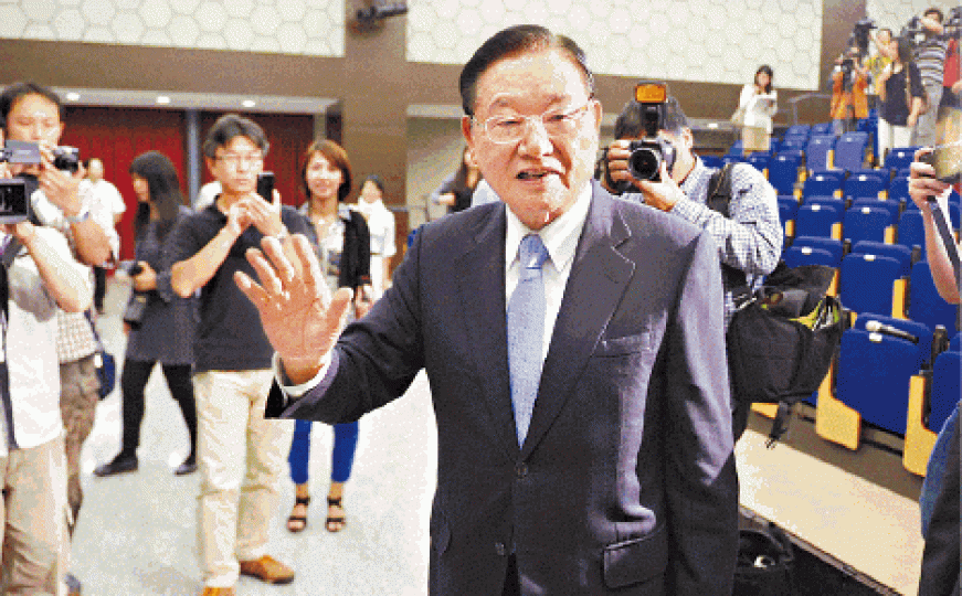 江丙坤2012年9月宣佈辭任海基會董事長。 江丙坤2012年9月宣佈辭任海基會董事長。