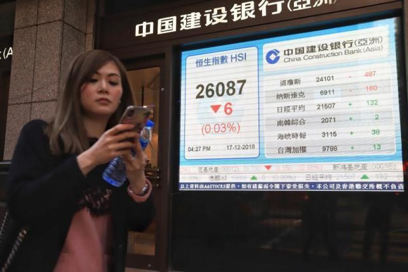 恒指昨日上下波幅不足200點,收報26087點。譚德潤攝 恒指昨日上下波幅不足200點,收報26087點。譚德潤攝