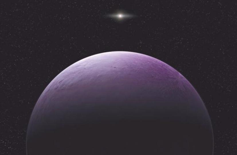 圖為畫家對矮行星「Farout」的概念圖。美聯社 圖為畫家對矮行星「Farout」的概念圖。美聯社