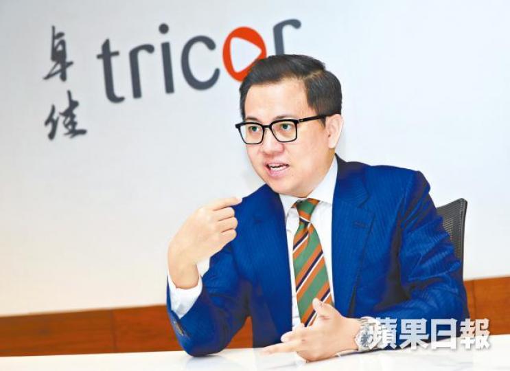 卓佳香港副行政總裁溫佩麟稱希望在現有業務基礎下,增取更大的市佔率。譚德潤攝 卓佳香港副行政總裁溫佩麟稱希望在現有業務基礎下,增取更大的市佔率。譚德潤攝