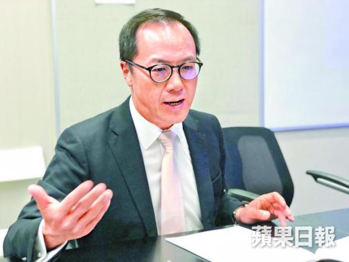 梁繼昌稱收到消息,歐盟將與中國打科技戰,料本港今年經濟非常差。林俊謙攝 梁繼昌稱收到消息,歐盟將與中國打科技戰,料本港今年經濟非常差。林俊謙攝