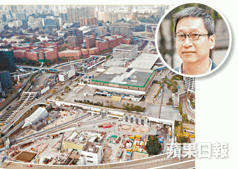 中科董事潘焯鴻（圓圖）稱紅磡站灌漿前須有齊文件。