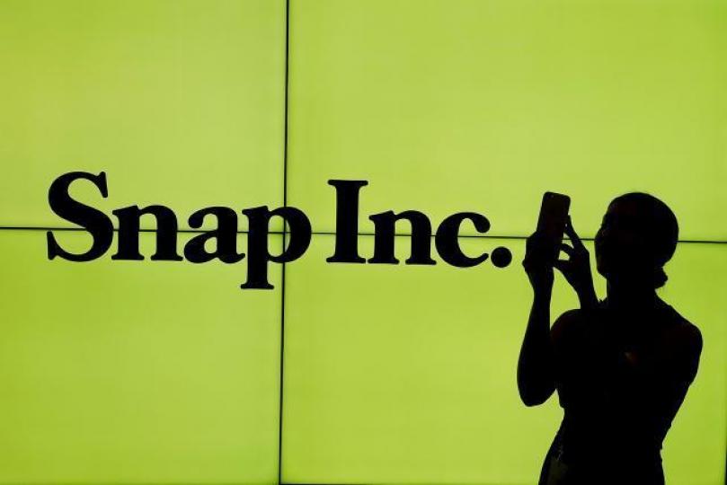 Snapchat早前公佈季績。 Snapchat早前公佈季績。