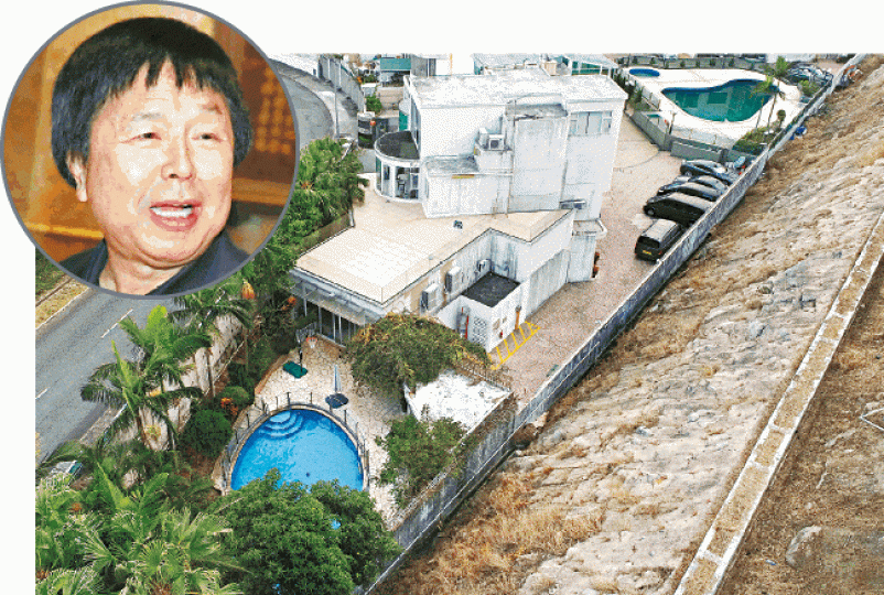 蔡志明公司持有的寶翠小築一期10號屋,被本報揭非法擴建逾一倍。資料圖片 蔡志明公司持有的寶翠小築一期10號屋,被本報揭非法擴建逾一倍。資料圖片