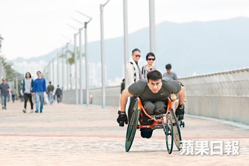 傷殘運動員Samuel狠批田總無心推廣傷健共容。夏家朗攝 傷殘運動員Samuel狠批田總無心推廣傷健共容。夏家朗攝