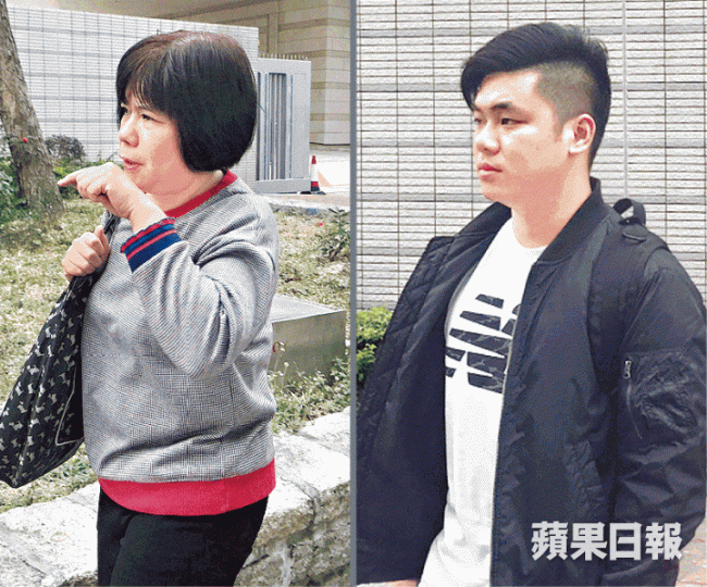 觀龍樓火災死因研訊，男死者黃志強母親李雪坤及弟黃志成續出庭應訊。鄭語霆攝