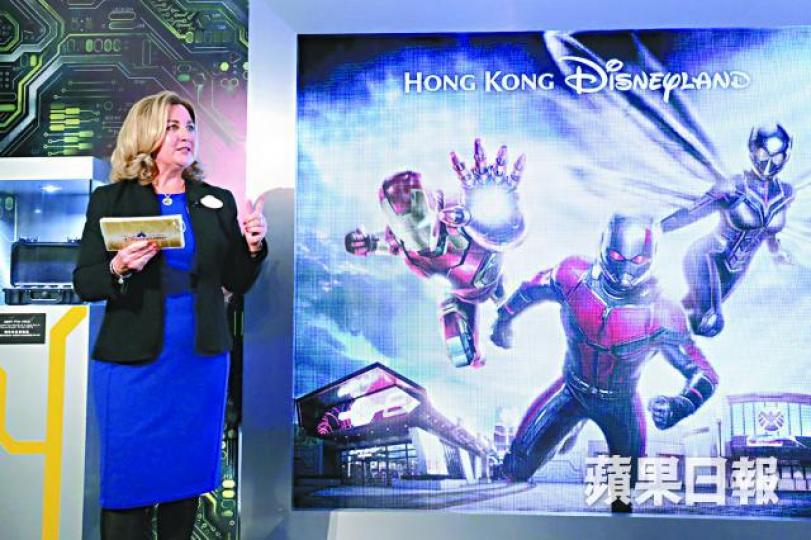 行政總裁楊善妮指「蟻俠與黃蜂女：擊戰特攻！」今年即將開幕。王心義攝