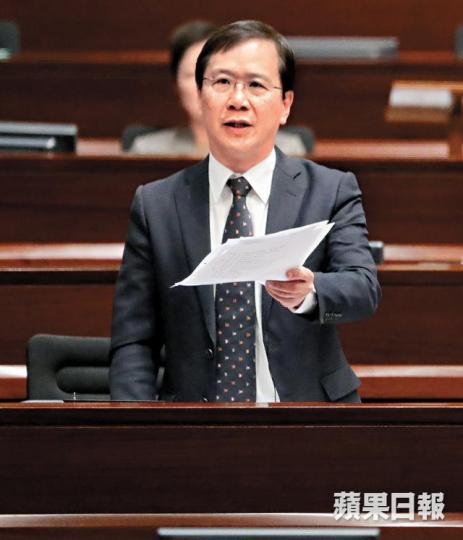 公民黨郭家麒昨諷刺林鄭為被納入大灣區規劃而沾沾自喜。李家皓攝 公民黨郭家麒昨諷刺林鄭為被納入大灣區規劃而沾沾自喜。李家皓攝