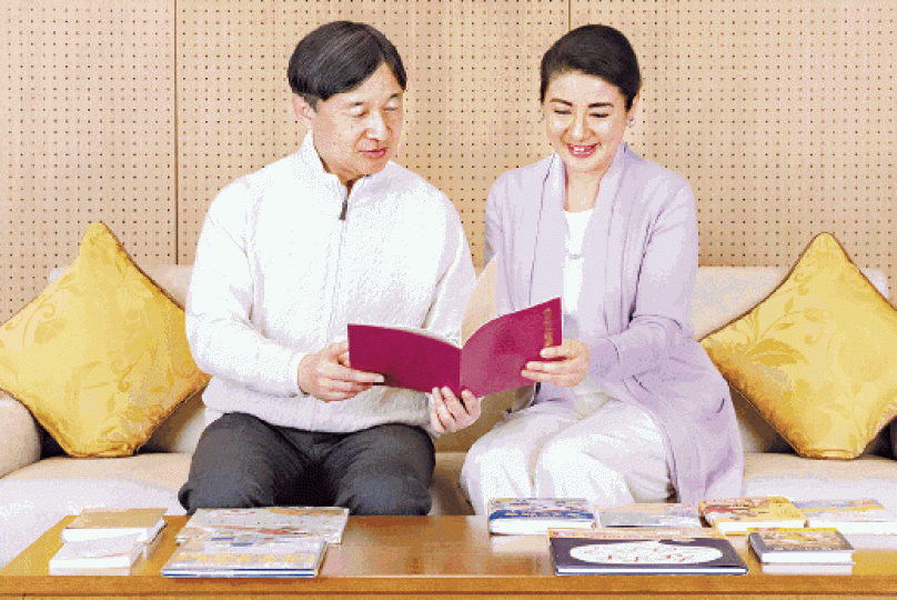 德仁昨日生日,皇室官方發表德仁夫婦最新合照。美聯社 德仁昨日生日,皇室官方發表德仁夫婦最新合照。美聯社