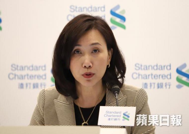 渣打香港區行政總裁禤惠儀指四大業務均錄雙位數收入增長。譚德潤攝 渣打香港區行政總裁禤惠儀指四大業務均錄雙位數收入增長。譚德潤攝