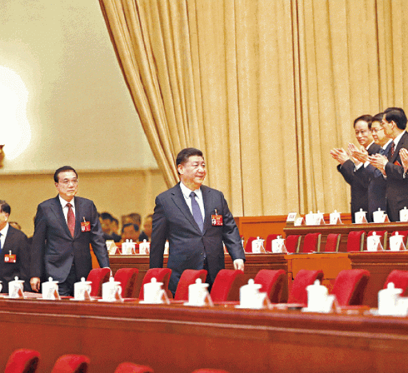 習近平昨出席人大閉幕會議。 習近平昨出席人大閉幕會議。