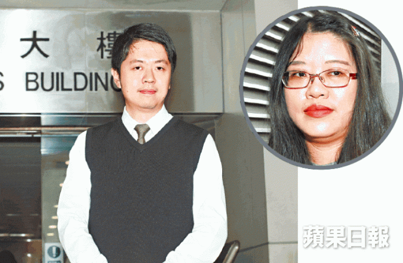 許智峯搶手機案件昨開審,涉案EO梁諾施(小圖)稱「覺得震驚」。李潤芳攝 許智峯搶手機案件昨開審,涉案EO梁諾施(小圖)稱「覺得震驚」。李潤芳攝