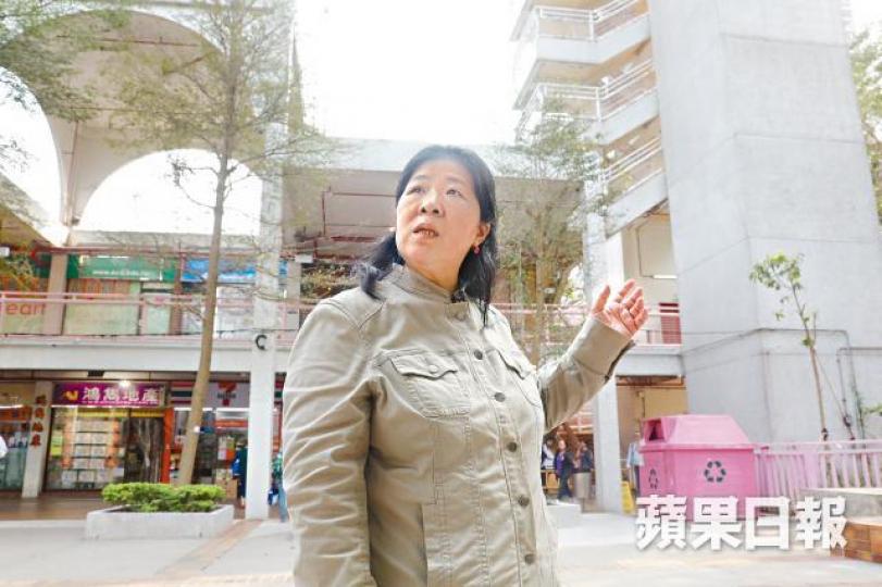 法團主席梁寶玲表示小業主對原來有分攤協議感驚訝。 法團主席梁寶玲表示小業主對原來有分攤協議感驚訝。