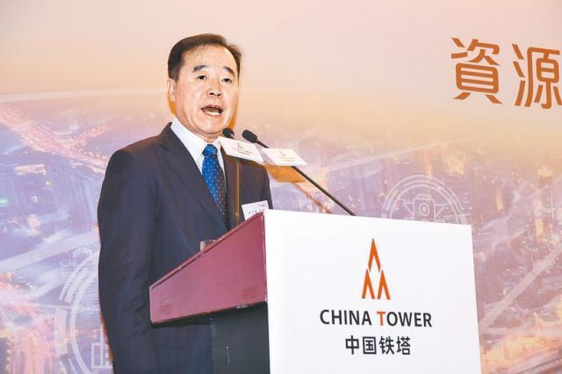 中國鐵塔首季盈利為12.84億人民幣；圖為集團董事長佟吉祿。資料圖片