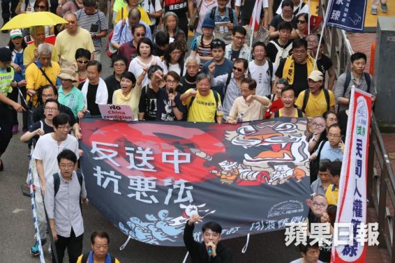 上月28日的反送中遊行,有13萬市民上街。 上月28日的反送中遊行,有13萬市民上街。