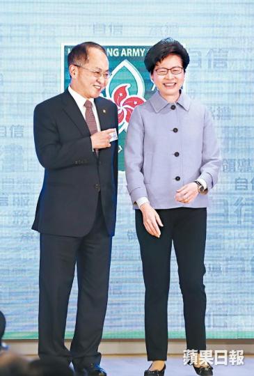 中聯辦主任王志民（左）與林鄭月娥今午將一同出席活動。資料圖片