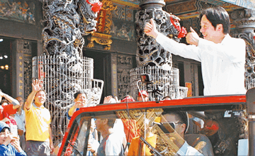 賴清德「壯大台灣車隊遊行」昨由屏東出發。台灣蘋果新聞網
