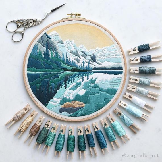 將大自然景色變身刺繡風景畫...